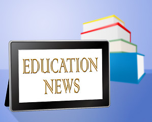 Image showing Education News Means Social Media And Book