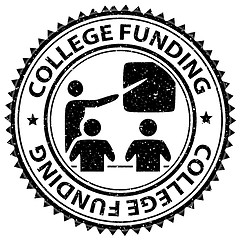 Image showing College Funding Shows Fundraising Stamped And Financial