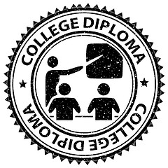 Image showing College Diploma Represents Stamp Certificates And Educate