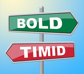 Image showing Bold Timid Shows Display Cautious And Introvert