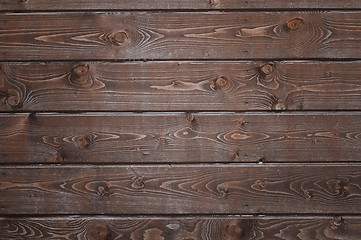 Image showing Natural background of wood with annual rings and knots