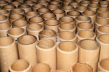 Image showing Manufacturing background in the form of cardboard tubes