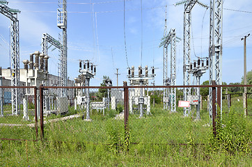 Image showing  Part of electric station engineering construction on a plant