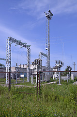Image showing  Part of electric station engineering construction on a plant