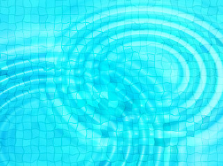 Image showing Blue tile background with concentric water ripples