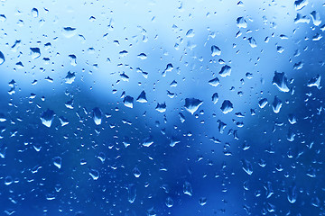 Image showing Water drops on glass