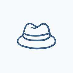 Image showing Classic hat sketch icon.