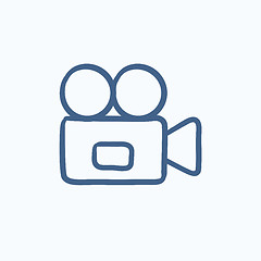 Image showing Video camera sketch icon.