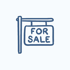 Image showing For sale signboard sketch icon.