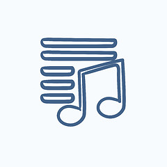 Image showing Musical note sketch icon.