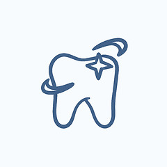 Image showing Shining tooth sketch icon.