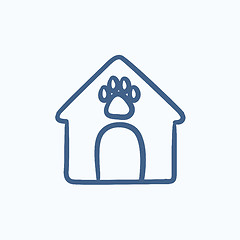 Image showing Doghouse sketch icon.