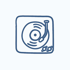 Image showing Turntable sketch icon.