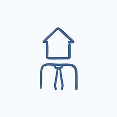 Image showing Real estate agent sketch icon.