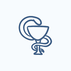 Image showing Pharmaceutical medical symbol sketch icon.