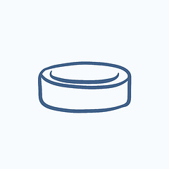 Image showing Hockey puck sketch icon.