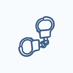 Image showing Handcuffs sketch icon.