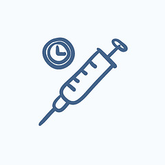 Image showing Syringe sketch icon.