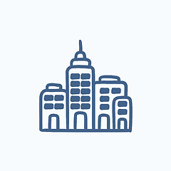 Image showing Residential buildings sketch icon.