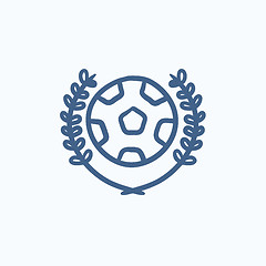 Image showing Soccer badge sketch icon.