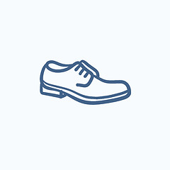 Image showing Shoe with shoelaces sketch icon.