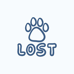 Image showing Lost dog sign sketch icon.