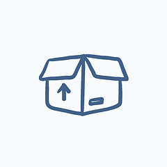 Image showing Carton package box sketch icon.