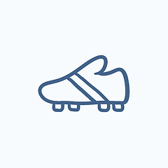 Image showing Football boot sketch icon.