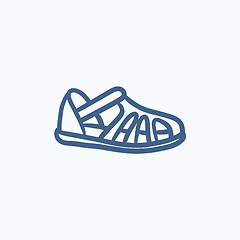 Image showing Sandal sketch icon.