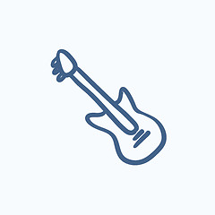 Image showing Electric guitar sketch icon.