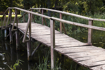 Image showing old wooden bridge  