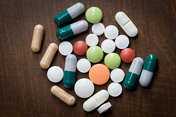 Image showing close up of different drugs on table