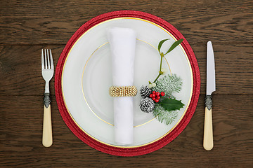 Image showing Christmas Table Setting