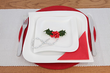 Image showing Modern Christmas Table Setting