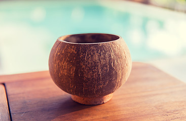 Image showing empty bowl on table at hotel spa