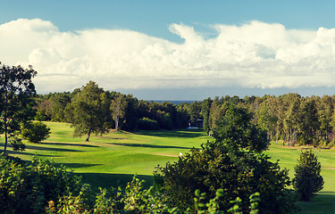 Image showing natural landscape with golf field or course view