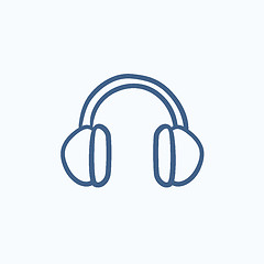 Image showing Headphone sketch icon.