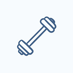 Image showing Dumbbell sketch icon.