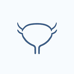 Image showing Urinary bladder sketch icon.