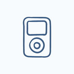 Image showing MP3 player sketch icon.