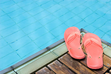 Image showing Flip Flops by the Pool