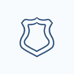 Image showing Police badge sketch icon.