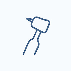 Image showing Dental drill sketch icon.