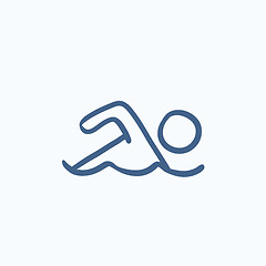 Image showing Swimmer sketch icon.