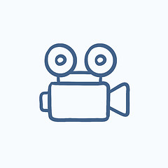 Image showing Video camera sketch icon.