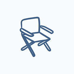 Image showing Folding chair sketch icon.