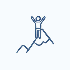 Image showing Climbing sketch icon.