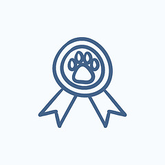 Image showing Dog award sketch icon.