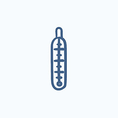 Image showing Medical thermometer sketch icon.