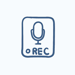Image showing Record button sketch icon.